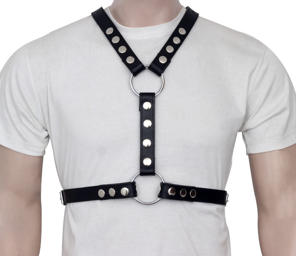 Adjustable Men's Chest Harness with Multiple O-Rings