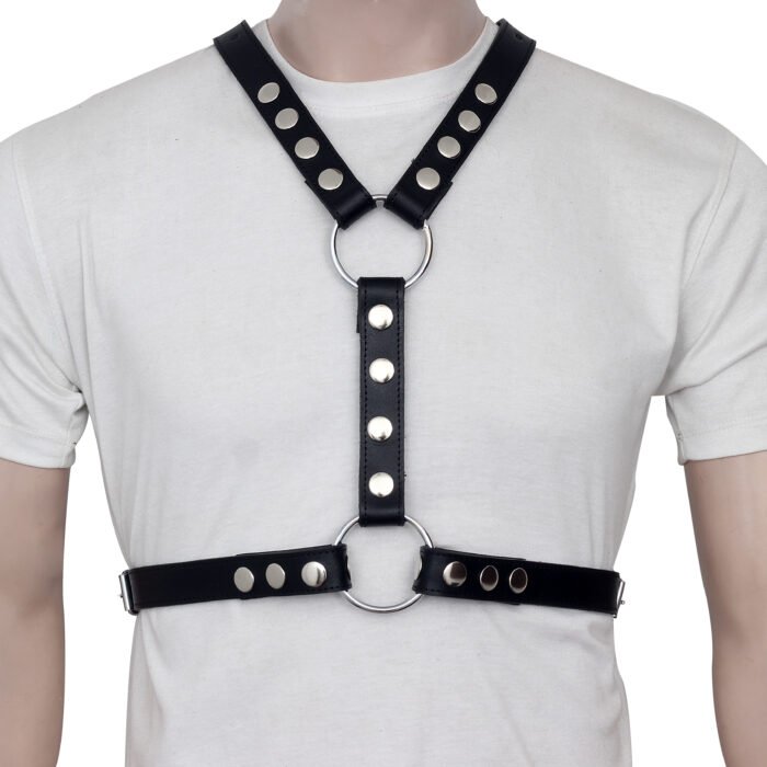 Adjustable Men's Chest Harness with Multiple O-Rings