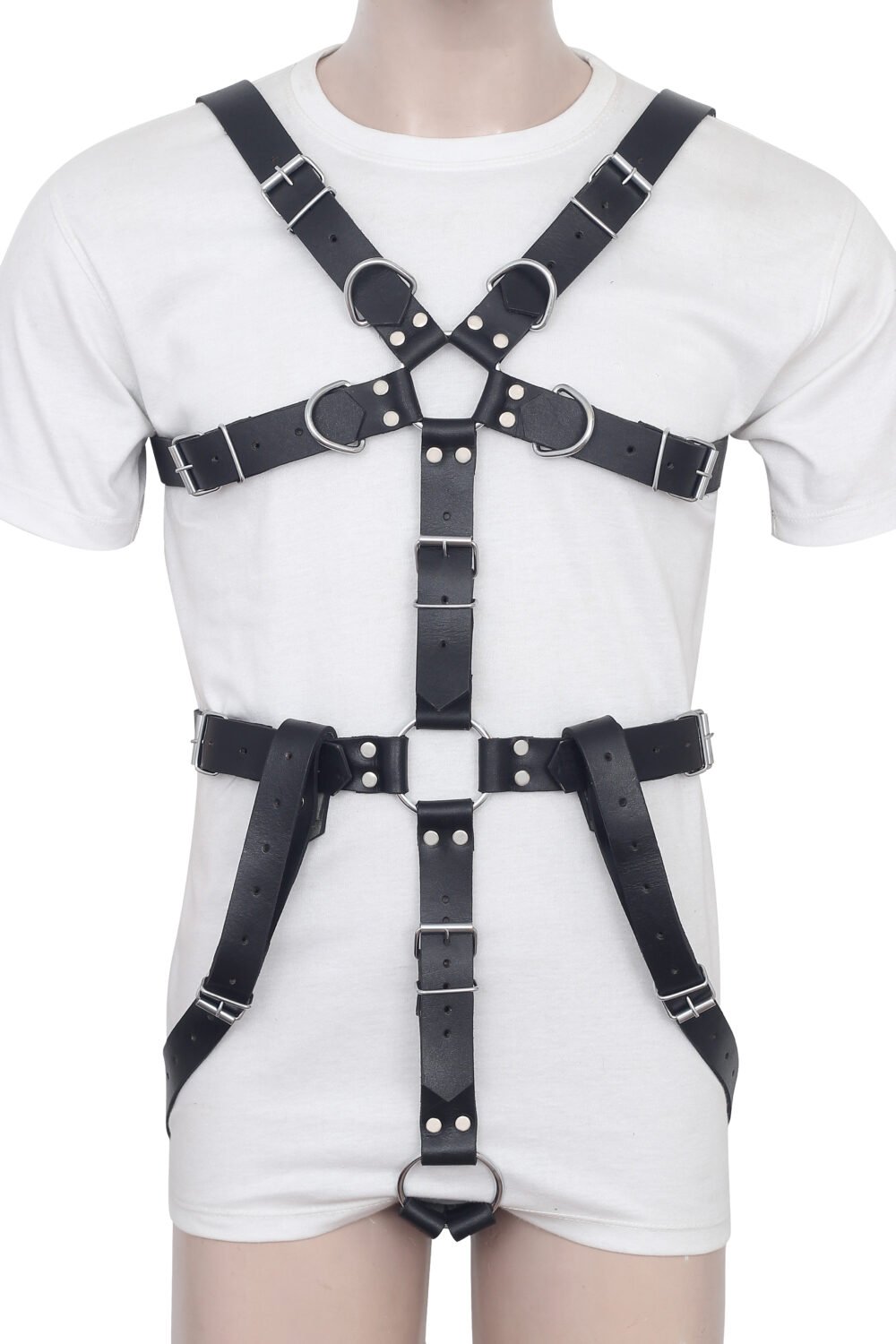 Leather Cock Ring Harness