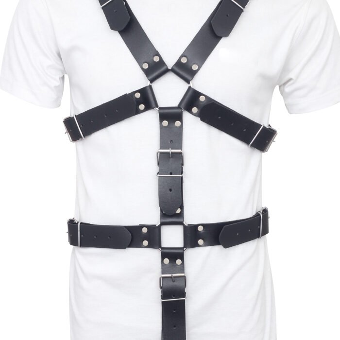 Genuine Leather Cock Ring Harness For Men
