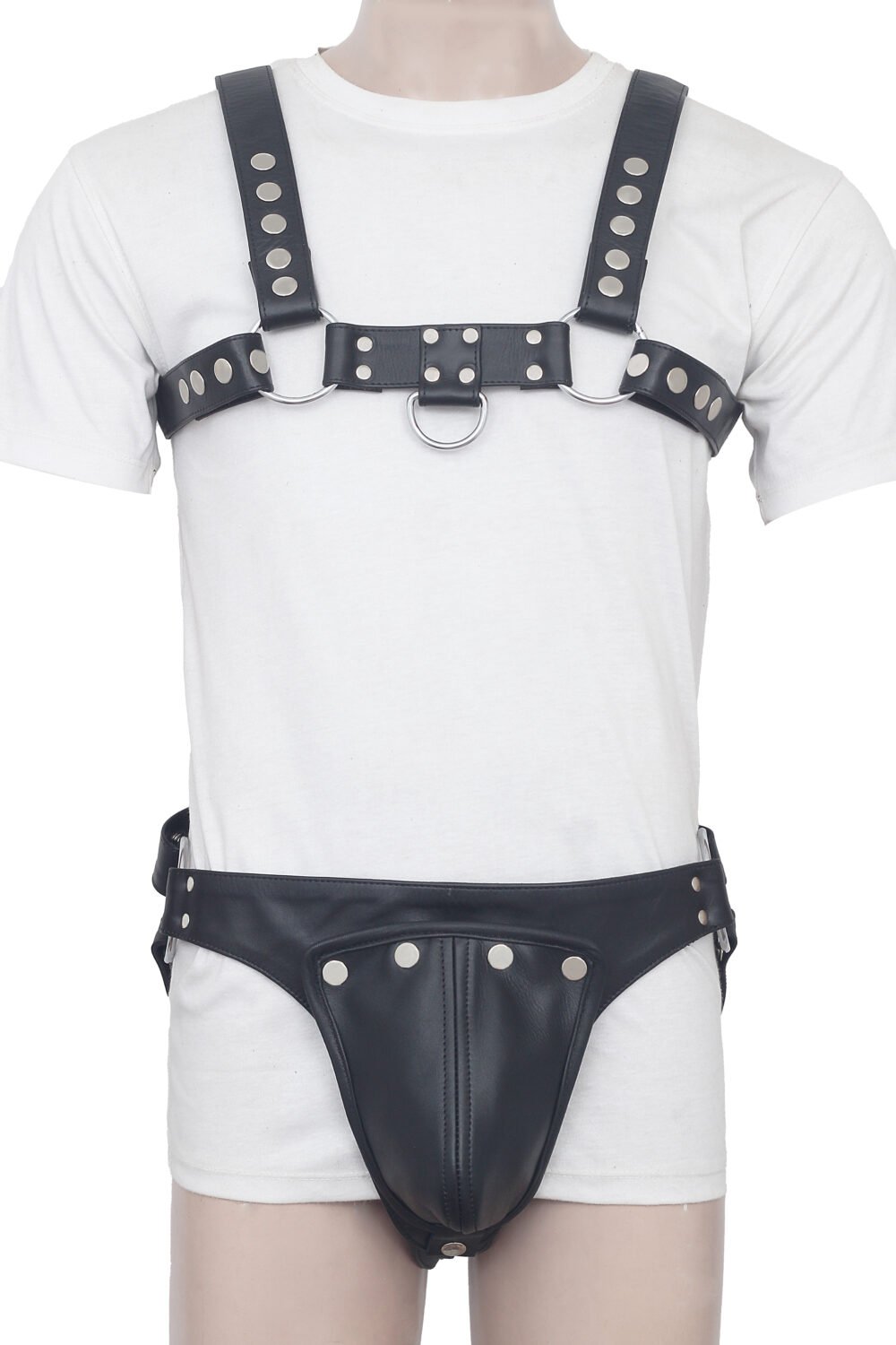 Black Leather Harness With Jockstrap