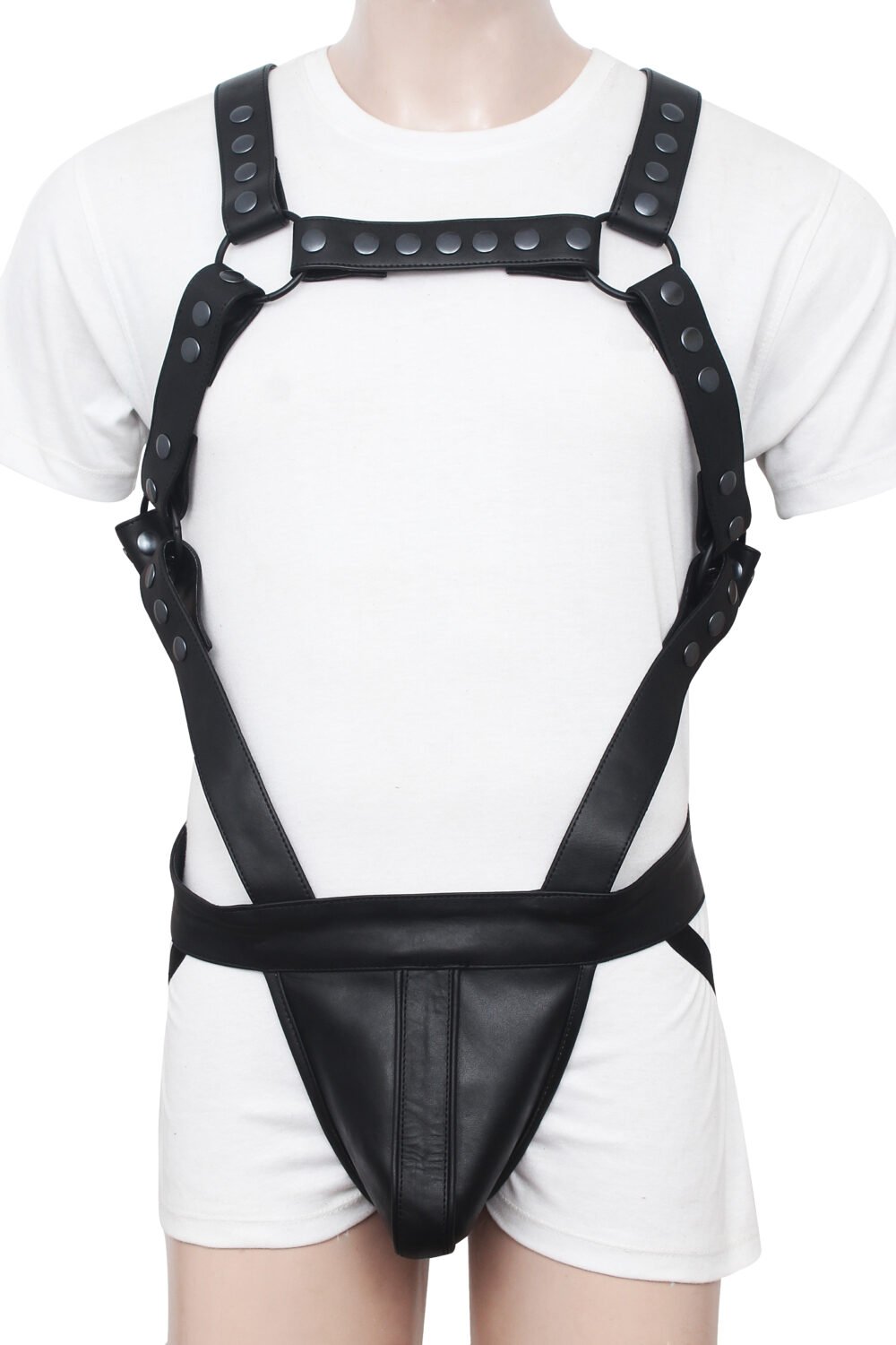 Leather Crossbow Body Harness with Jockstrap