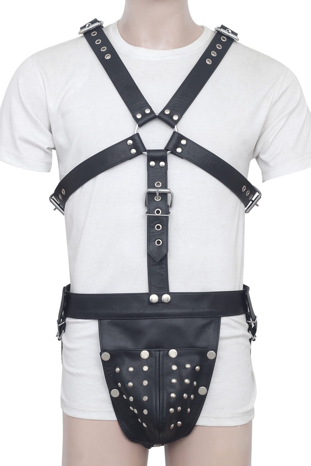 Full Body Gay Leather Harness with Jockstrap