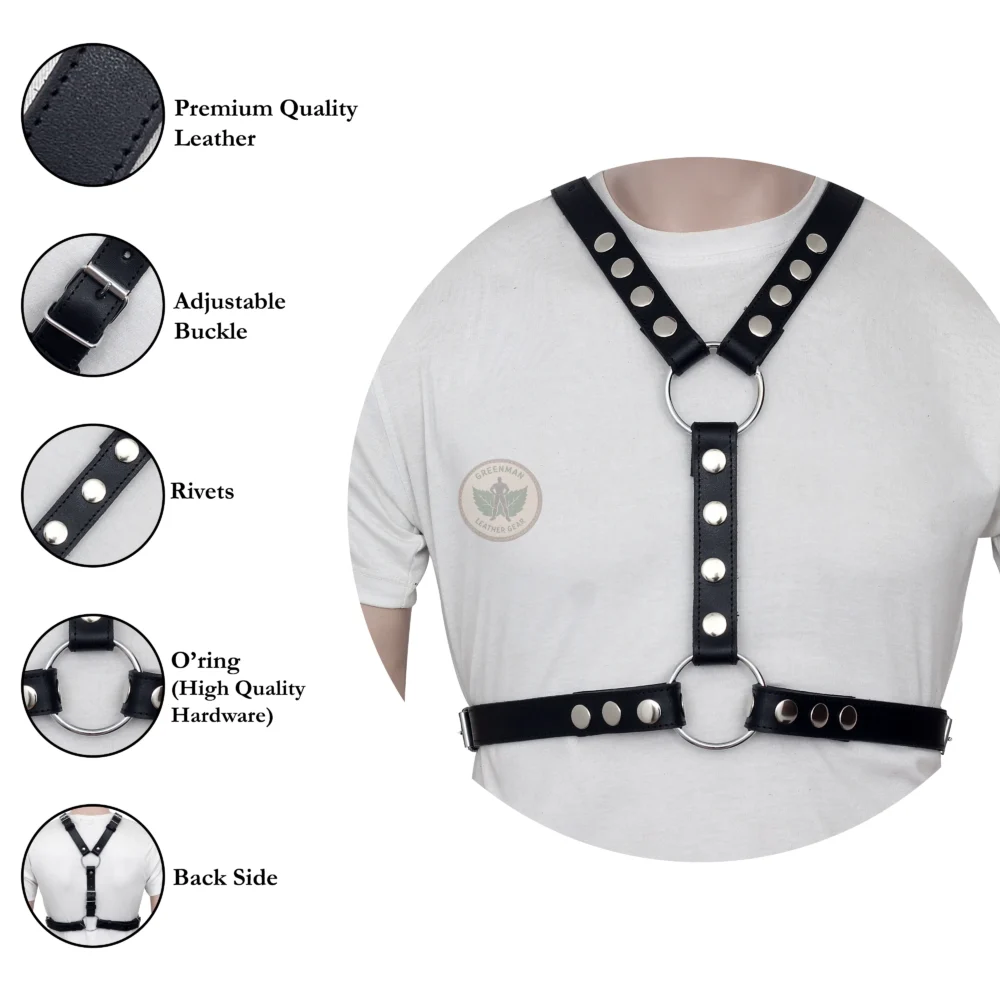 Gay Men harness, Chest Harness for Men, Leather Harness, unnisex harness, leather bondage harness, adjustable harness
