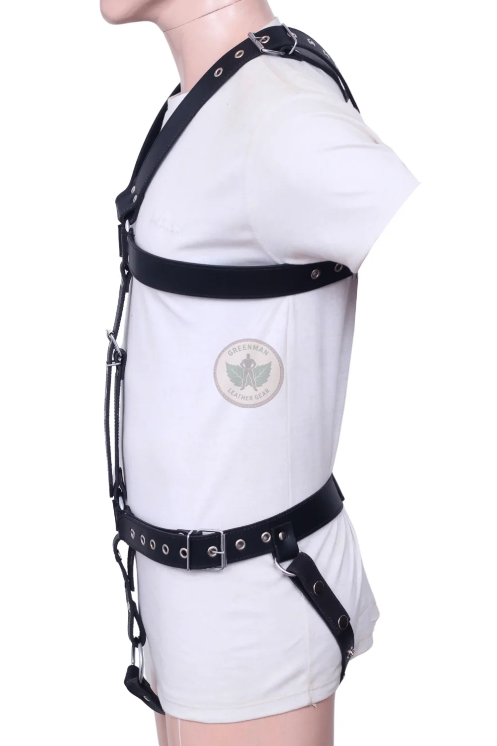 BDSM Harness for Men, Genuine Leather Cock Ring Harness For Men, Gay Leather Chest Harness, leather harness, men wearing harness on chest, leather harness for men, leather bondage harness