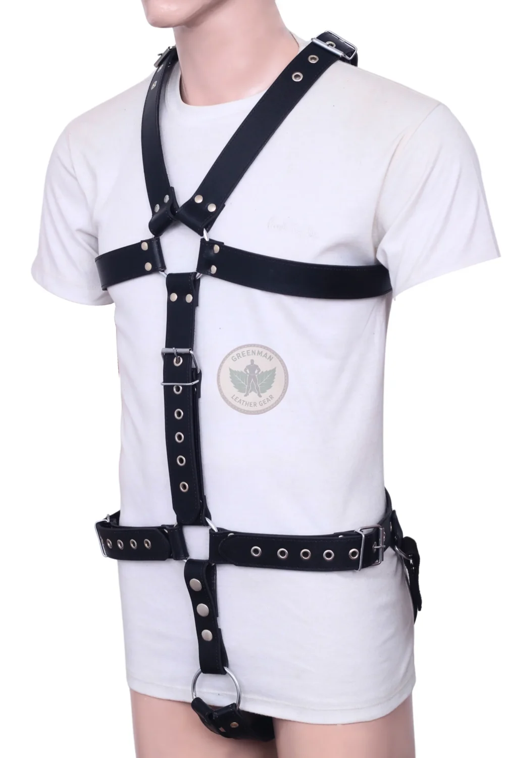 BDSM Harness for Men, Genuine Leather Cock Ring Harness For Men, Gay Leather Chest Harness, leather harness, men wearing harness on chest, leather harness for men, leather bondage harness