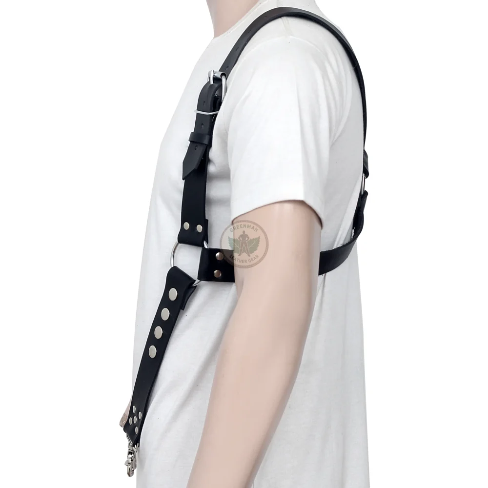 Gay Leather Chest Harness, Leather chest harness, leather harness, men wearing harness on chest, leather harness for men, leather bondage harness