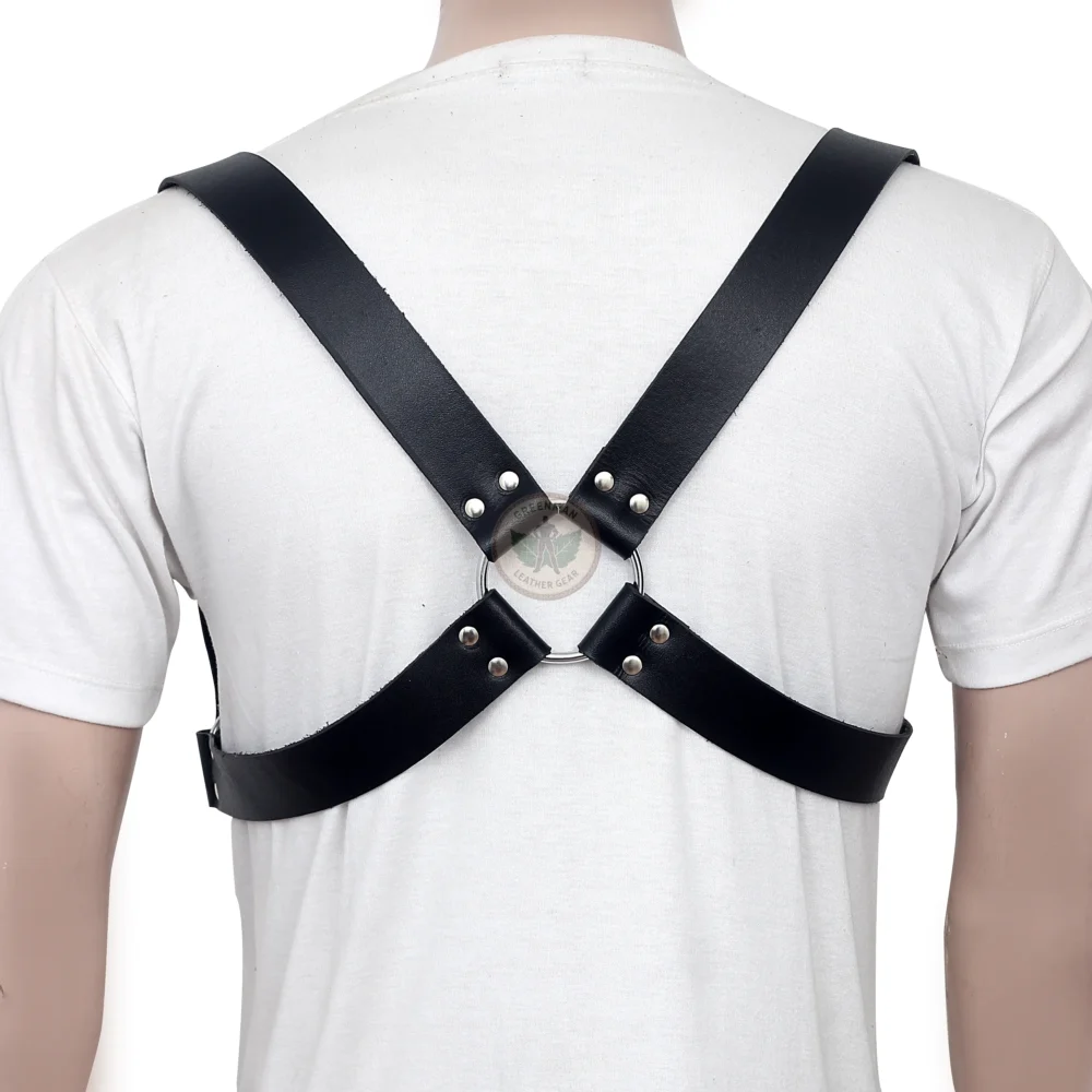 Gay Leather Chest Harness, Leather chest harness, leather harness, men wearing harness on chest, leather harness for men, leather bondage harness