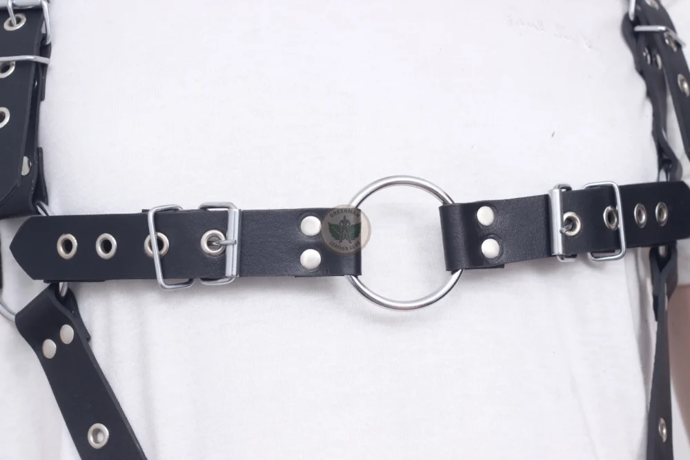 Gay Leather Chest Harness, Leather chest harness, leather harness, men wearing harness on chest, leather harness for men, leather bondage harness
