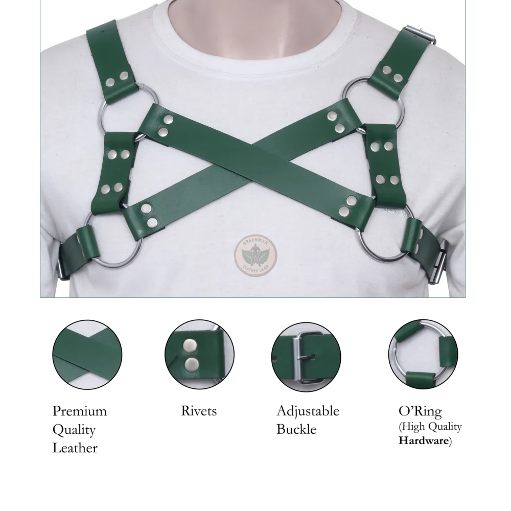 Gay Men harness, Chest Harness for Men, Leather Harness, unnisex harness, leather bondage harness, adjustable harness