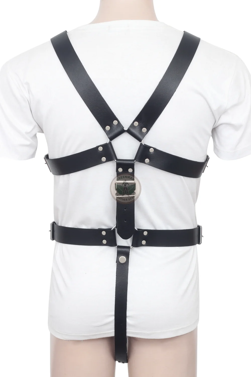 Genuine Leather Cock Ring Harness For Men, Gay Leather Chest Harness, Leather chest harness, leather harness, men wearing harness on chest, leather harness for men, leather bondage harness