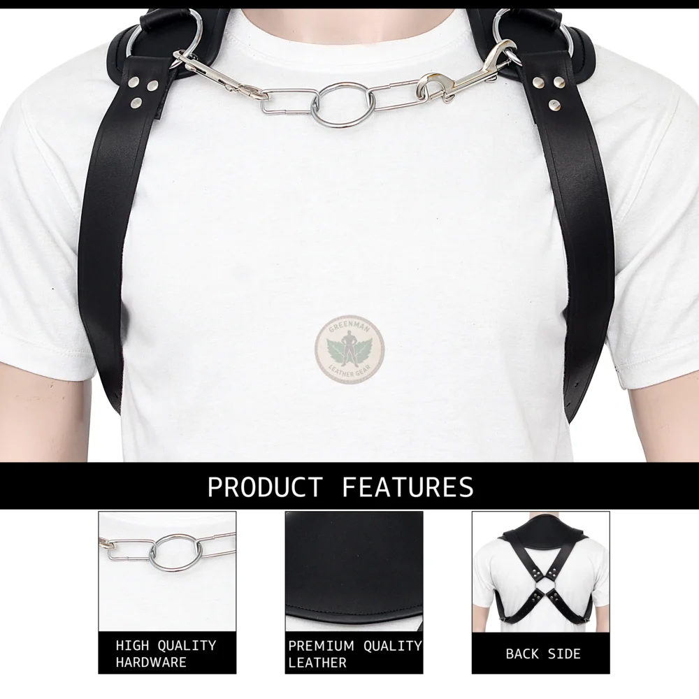 Chest Harness for Men, Leather Harness, BDSM harness, leather bondage harness, O ring harness