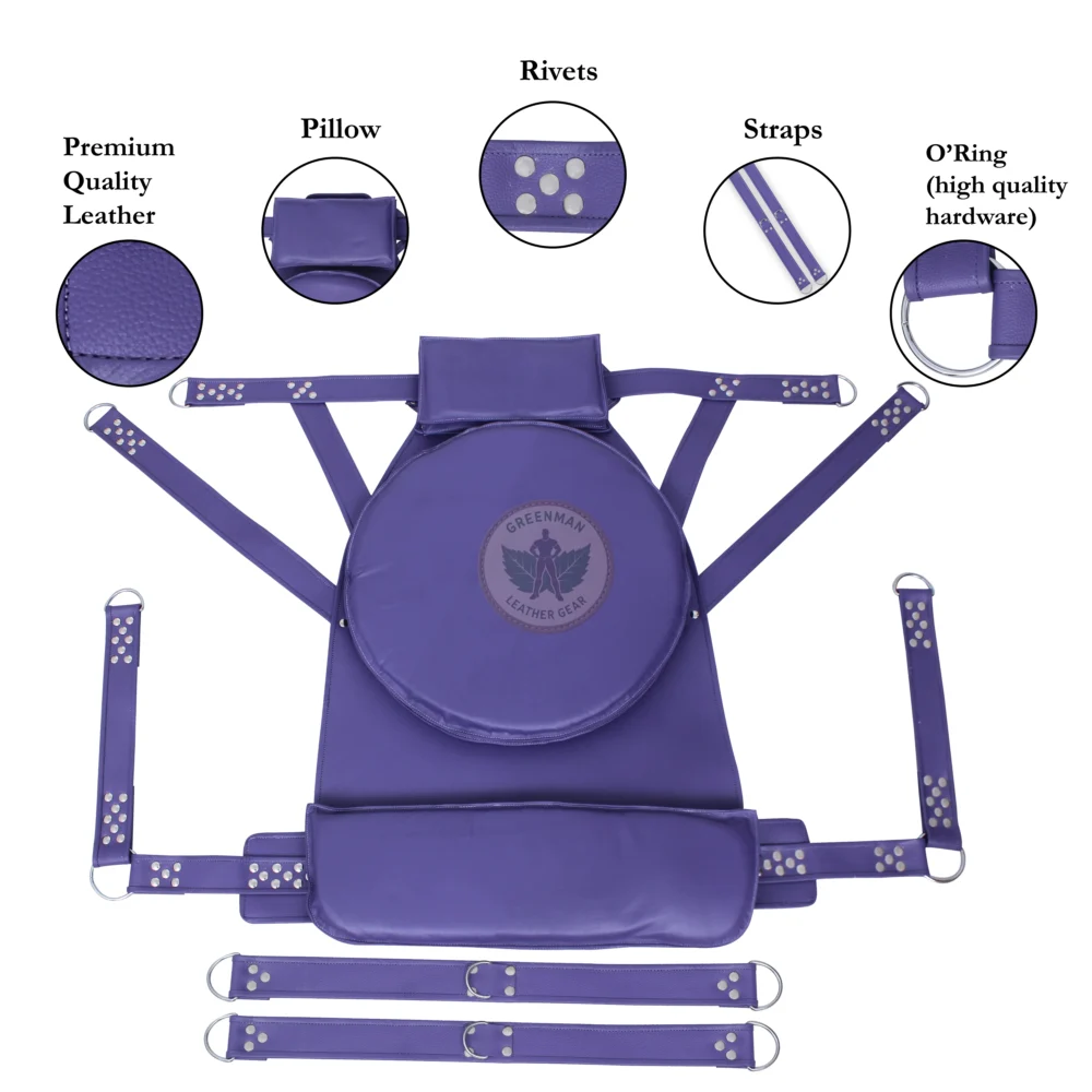 Leather BDSM Swing with Pillow, Leather sling, Leather sex sling, leather bondage sling, leather BDSM sling