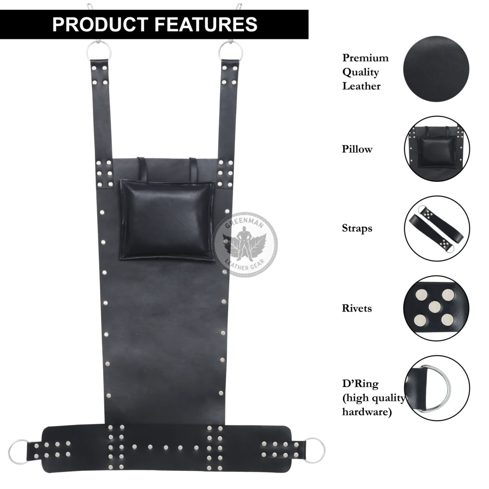 Heavy-Duty Leather Sex Swing, Leather sling, Leather sex sling, leather bondage sling, leather BDSM sling