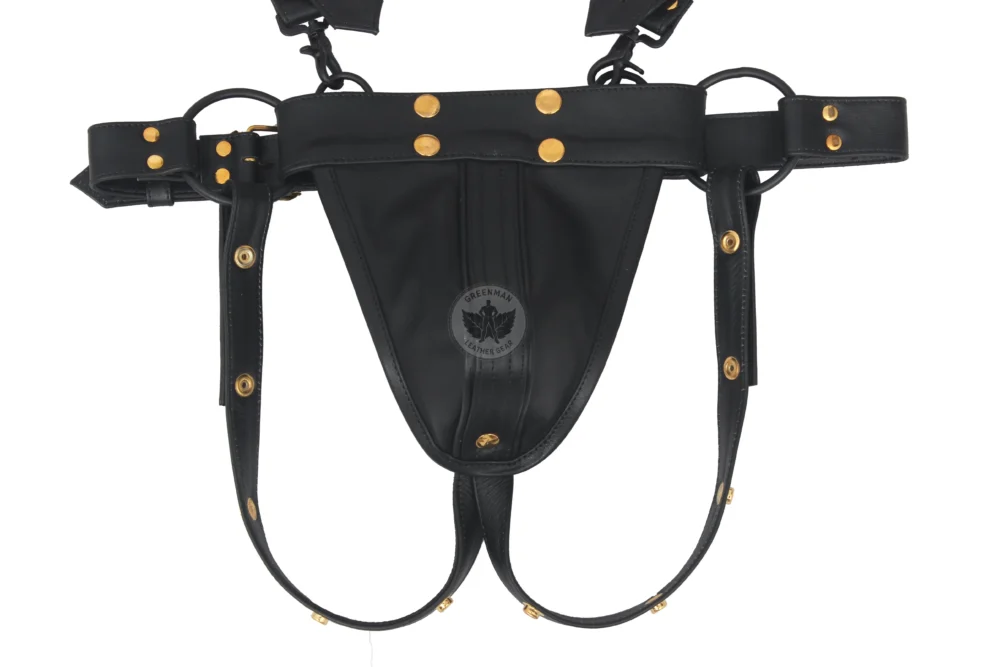 Jockstrap with Harness, Gay Jockstrap Harness, Leather Harness With Jockstrap, BDSM Harness for Men, Genuine Leather Cock Ring Harness For Men, Gay Leather Chest Harness, leather harness, men wearing harness on chest, leather harness for men, leather bondage harness