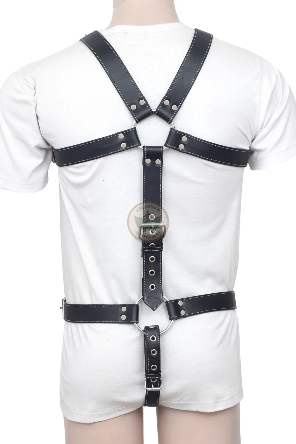 BDSM Harness for Men, Genuine Leather Cock Ring Harness For Men, Gay Leather Chest Harness, leather harness, men wearing harness on chest, leather harness for men, leather bondage harness