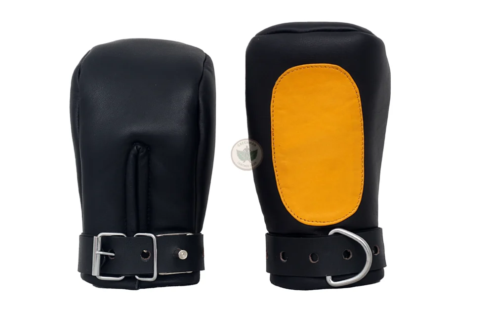Leather Bondage Mittens, Leather Mittens for BDSM play, BDSM Mittens