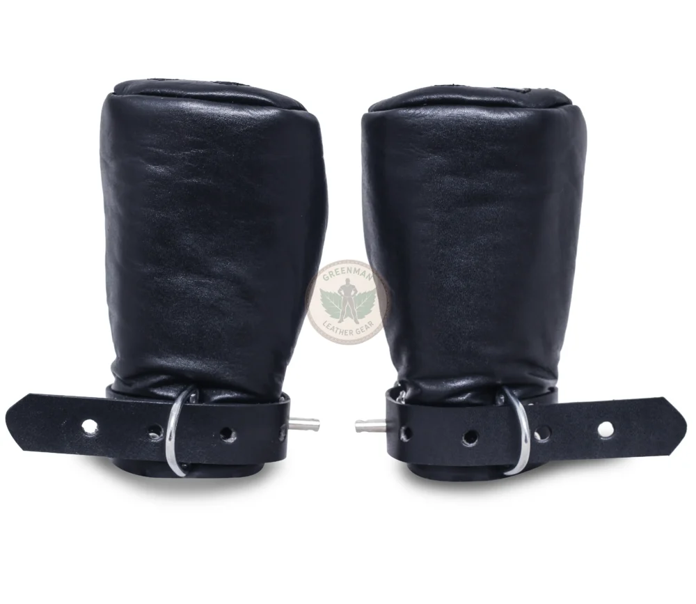 Leather Bondage Mittens, Leather Mittens for BDSM play, BDSM Mittens
