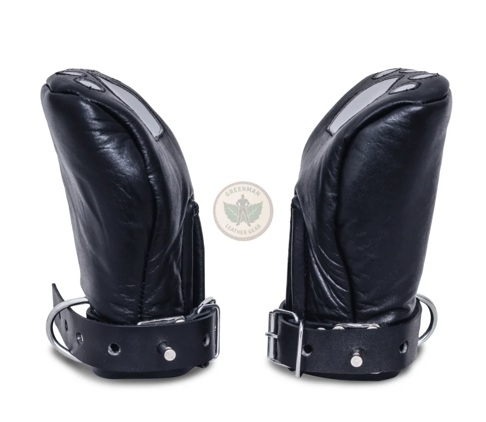 Leather Bondage Mittens, Leather Mittens for BDSM play, BDSM Mittens