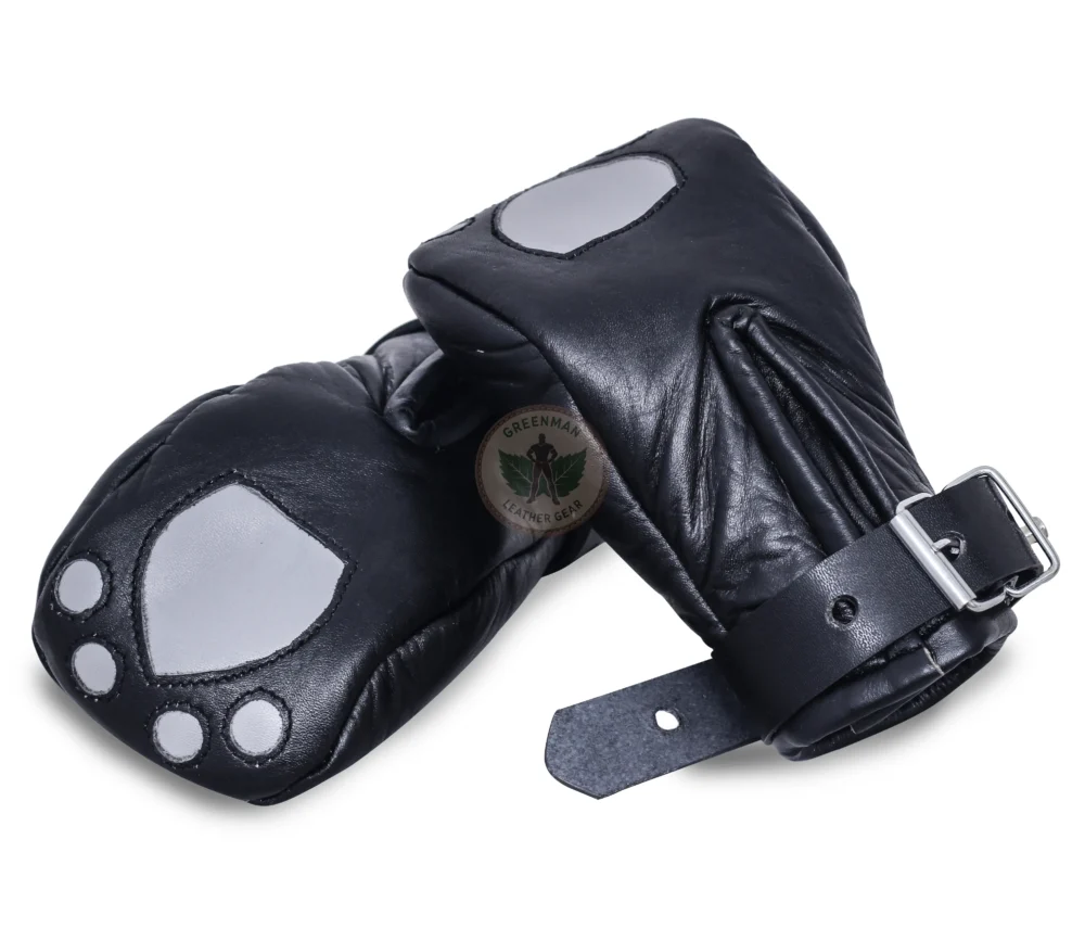 Leather Bondage Mittens, Leather Mittens for BDSM play, BDSM Mittens