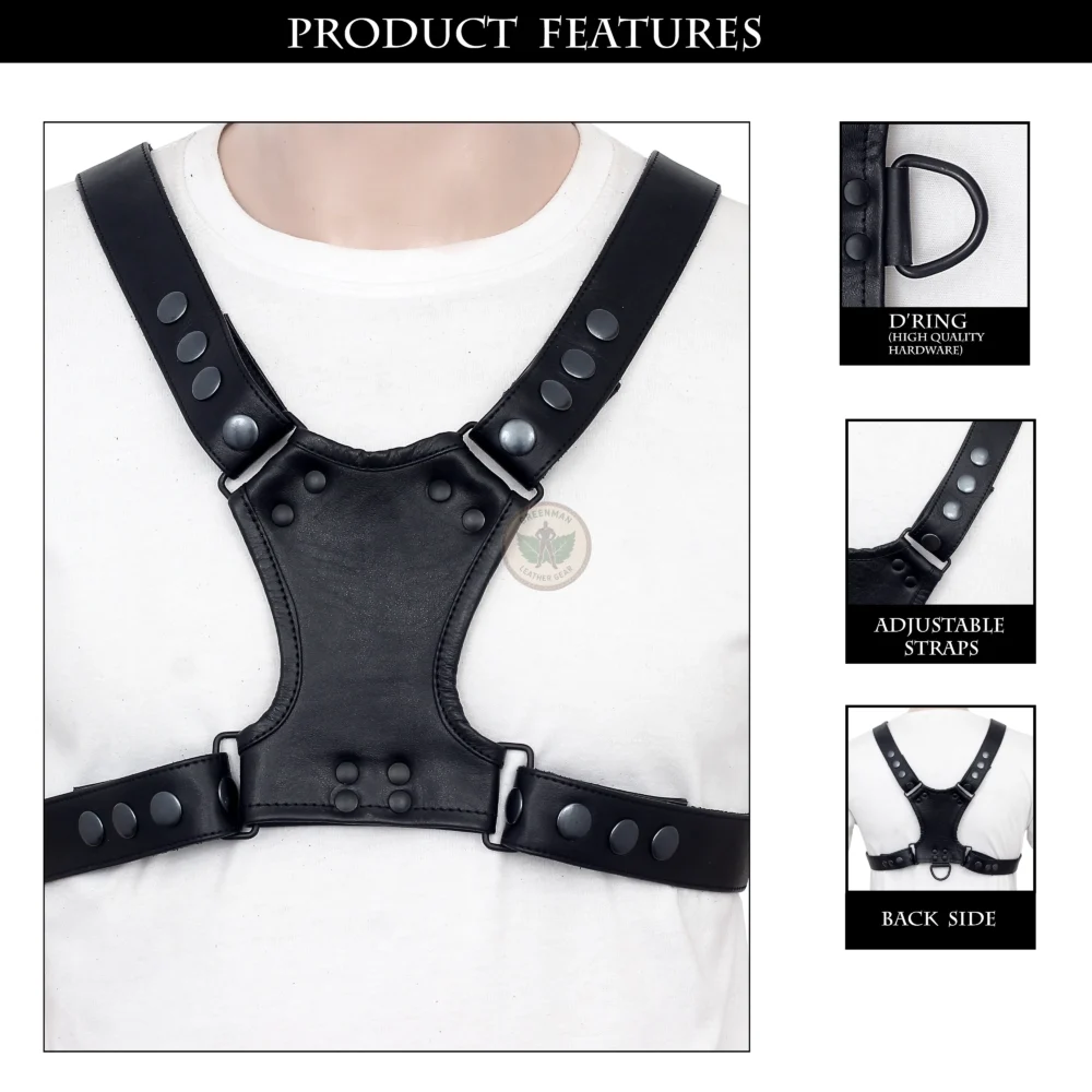Chest Harness for Men, Leather Harness, unnisex harness, leather bondage harness, adjustable harness