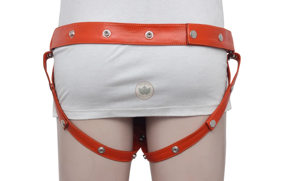 Leather Jockstrap with Silver Snaps and O-rings, Leather Jockstrap, Leather Jockstrap for men