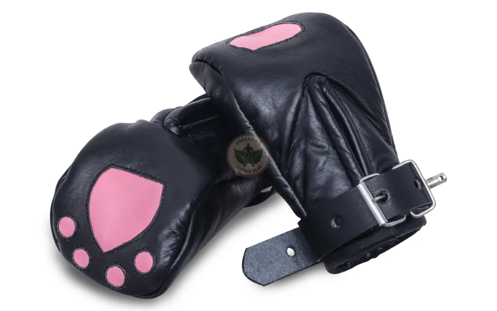 Leather Bondage Mittens, Leather Mittens for BDSM play, BDSM Mittens