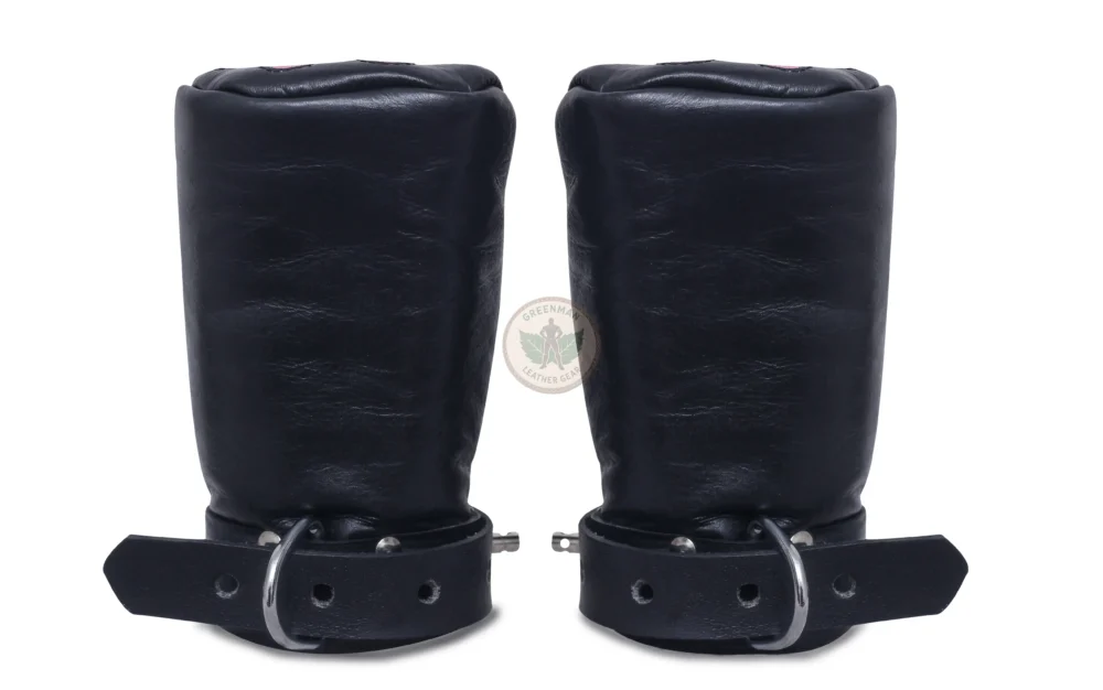 Leather Bondage Mittens, Leather Mittens for BDSM play, BDSM Mittens