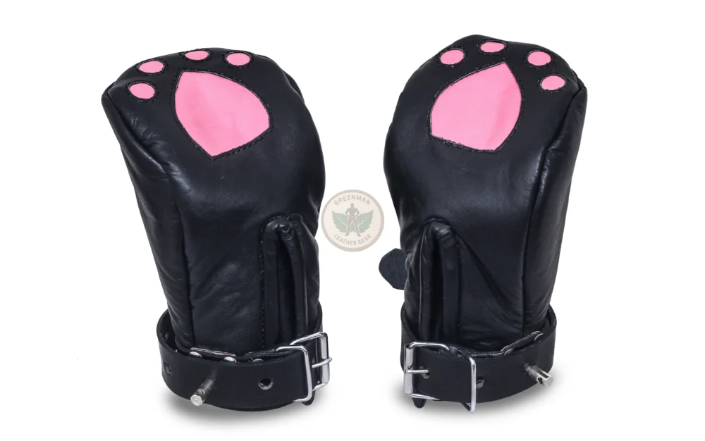 Leather Bondage Mittens, Leather Mittens for BDSM play, BDSM Mittens