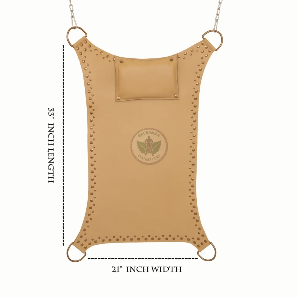 Leather BDSM Swing with Pillow, Leather sling, Leather sex sling, leather bondage sling, leather BDSM sling