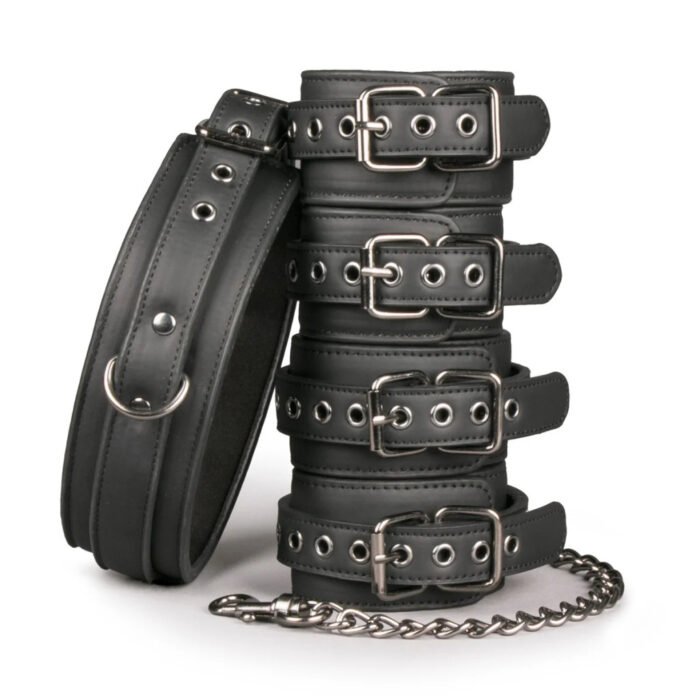 Genuine Leather Handcuffs Set