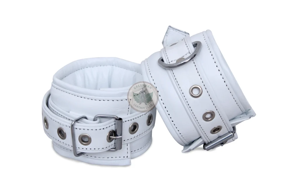 Genuine Leather Handcuffs Set, Leather Handcuffs, Leather ankle cuffs, leather BDSM handcuffs, 7-Piece Handcuffs Set