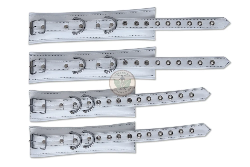 Genuine Leather Handcuffs Set, Leather Handcuffs, Leather ankle cuffs, leather BDSM handcuffs, 7-Piece Handcuffs Set
