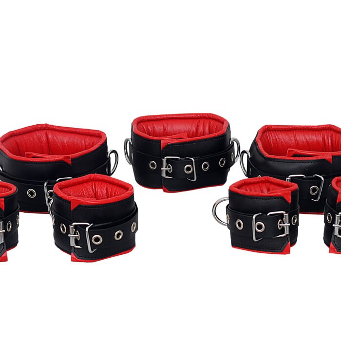 7 Pcs Genuine Leather Bondage Handcuffs