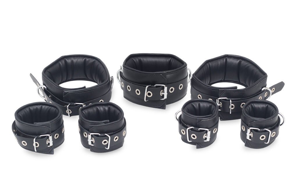 7 Pcs Set Handmade Leather Handcuffs