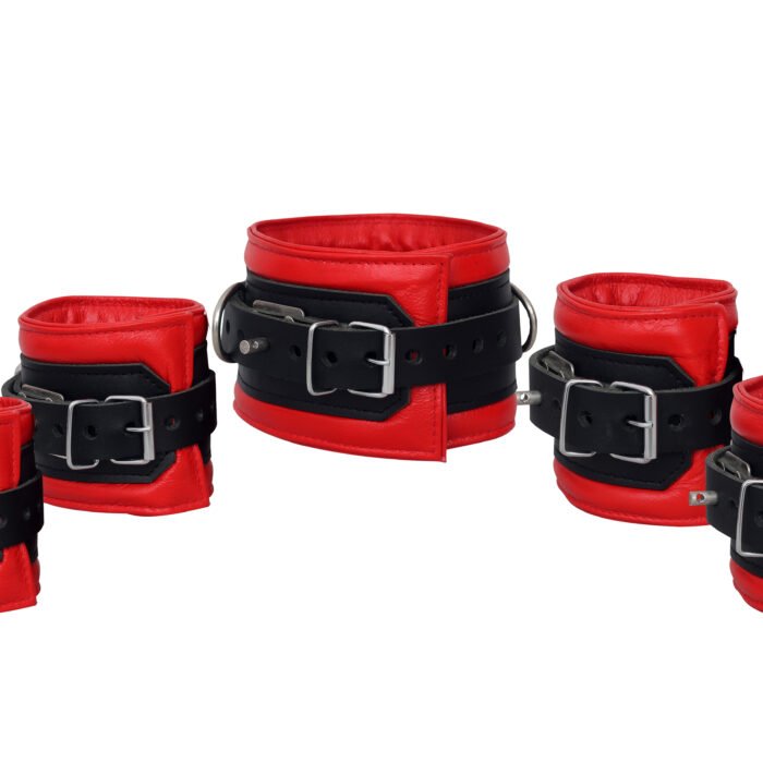 5 Pcs Set Premium Leather Bondage Handcuffs