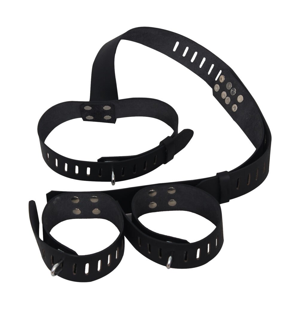 Neck To Wrist Leather Handcuffs
