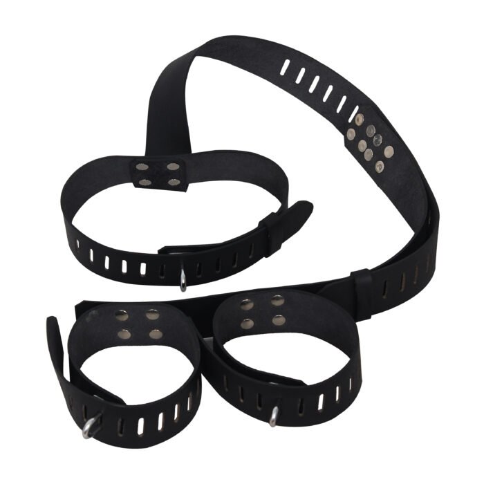 Neck To Wrist Leather Handcuffs