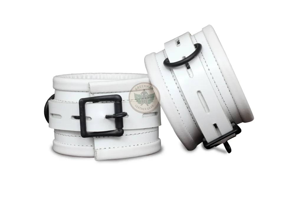 Genuine Leather Handcuffs Set, Leather Handcuffs, Leather ankle cuffs, leather BDSM handcuffs, 7-Piece Handcuffs Set