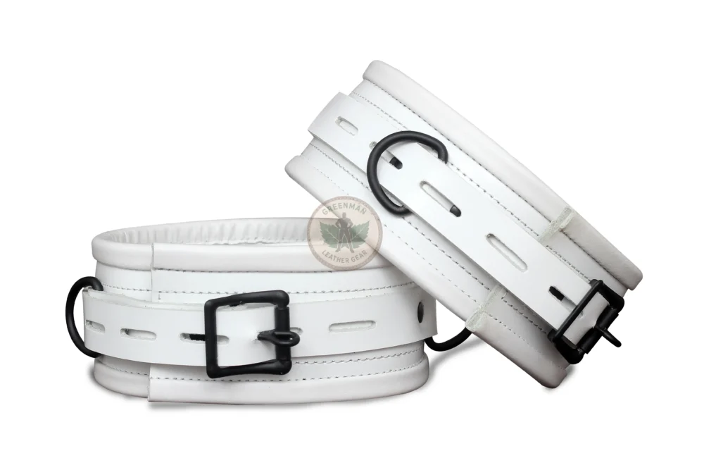 Genuine Leather Handcuffs Set, Leather Handcuffs, Leather ankle cuffs, leather BDSM handcuffs, 7-Piece Handcuffs Set