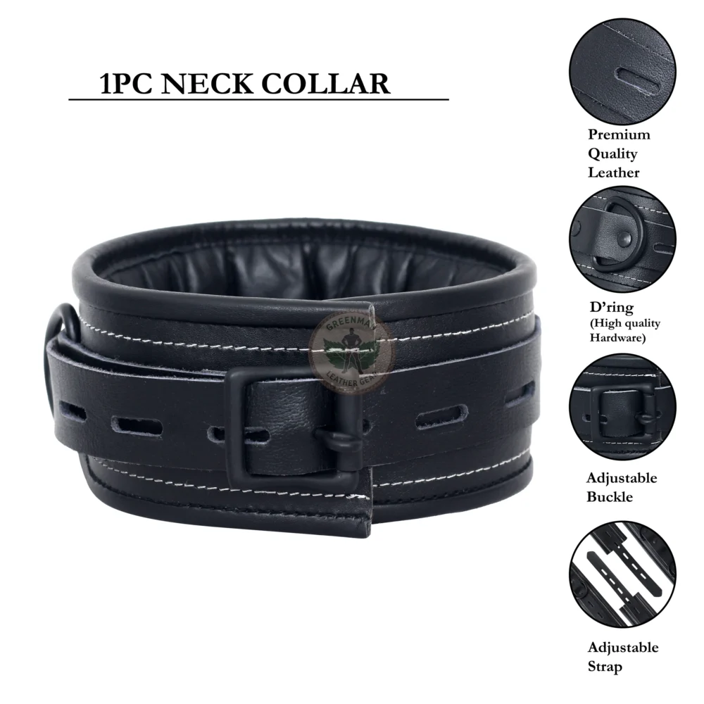 Genuine Leather Handcuffs Set, Leather Handcuffs, Leather ankle cuffs, leather BDSM handcuffs, 7 pcs handcuffs set