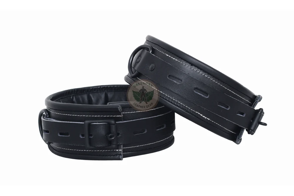 Genuine Leather Handcuffs Set, Leather Handcuffs, Leather ankle cuffs, leather BDSM handcuffs, 7 pcs handcuffs set
