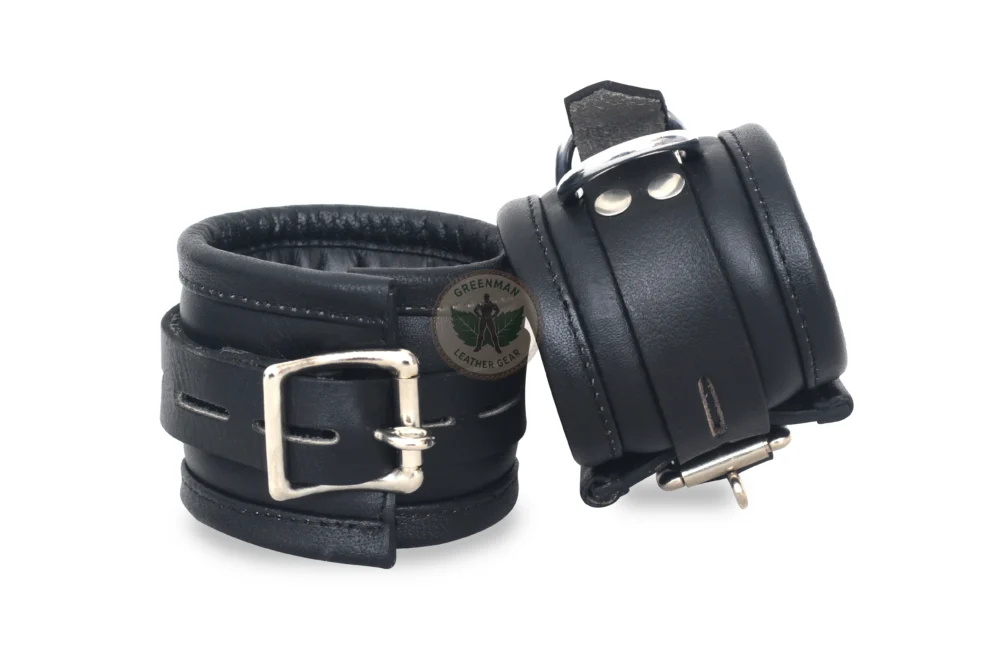 Genuine Leather Handcuffs Set, Leather Handcuffs, Leather ankle cuffs, leather BDSM handcuffs, 7 pcs handcuffs set
