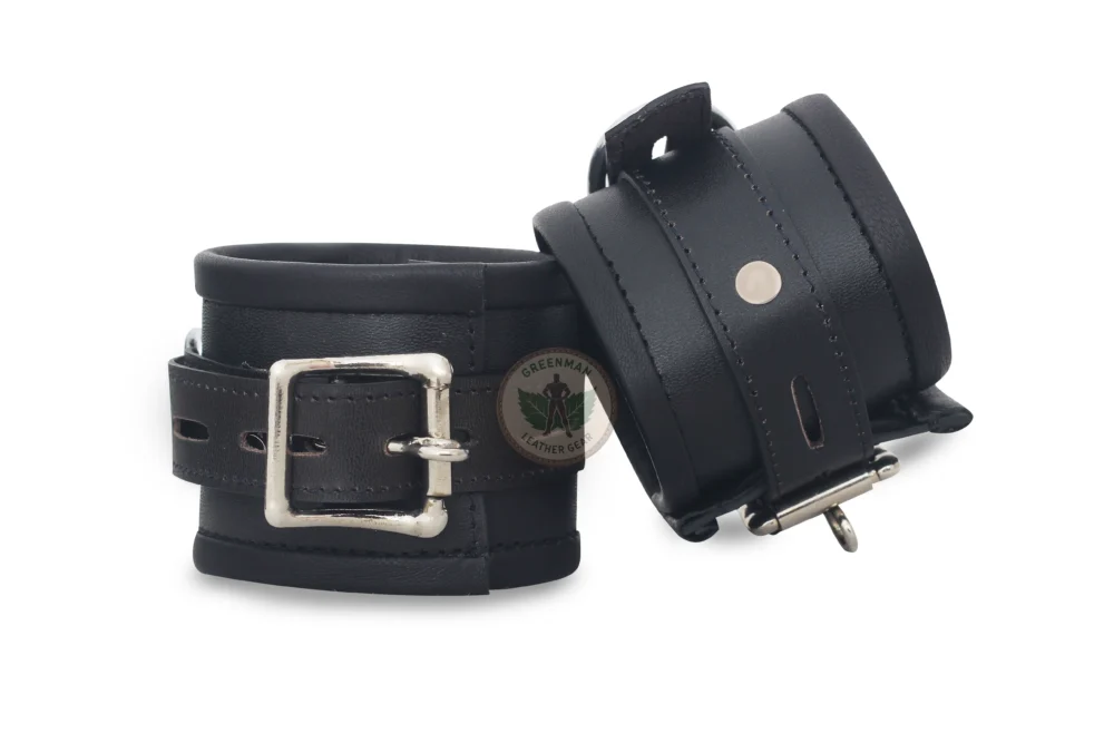 Leather Handcuffs, Leather ankle cuffs, leather BDSM handcuffs, 7 pcs handcuffs set