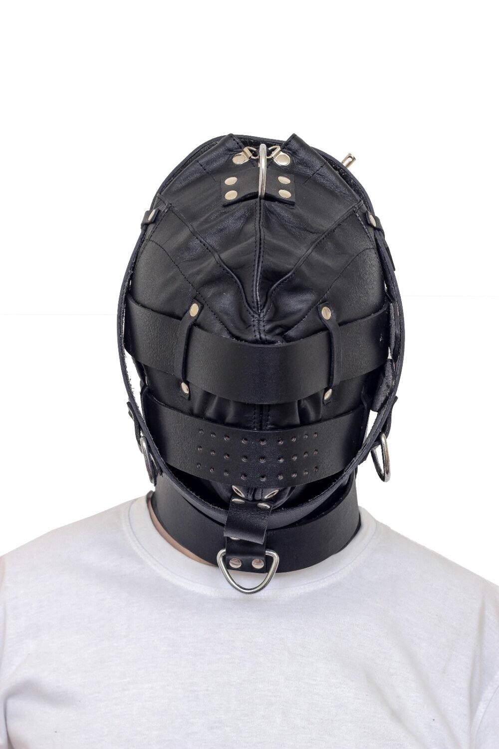 Leather Hood with Adjustable Mask