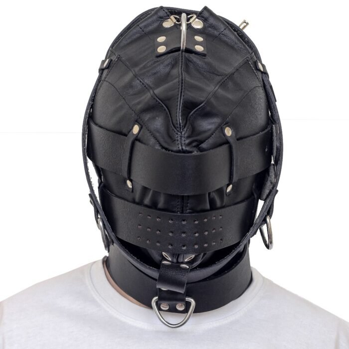 Leather Hood with Adjustable Mask