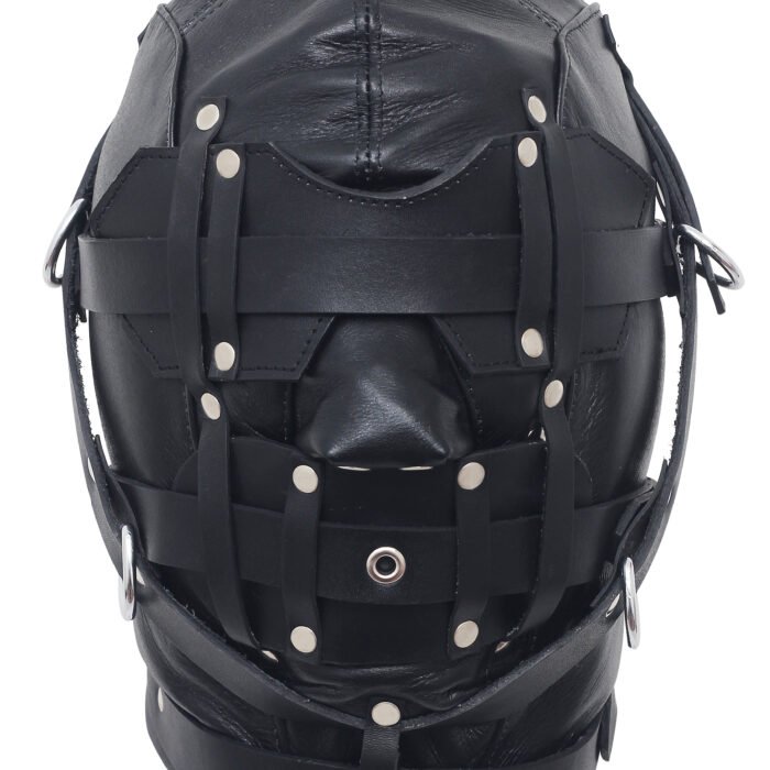 Full Face Leather Bondage Hood