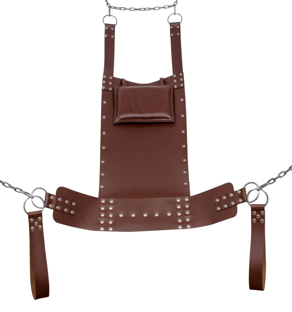 Genuine Leather Bondage Sex Sling with Stirrups