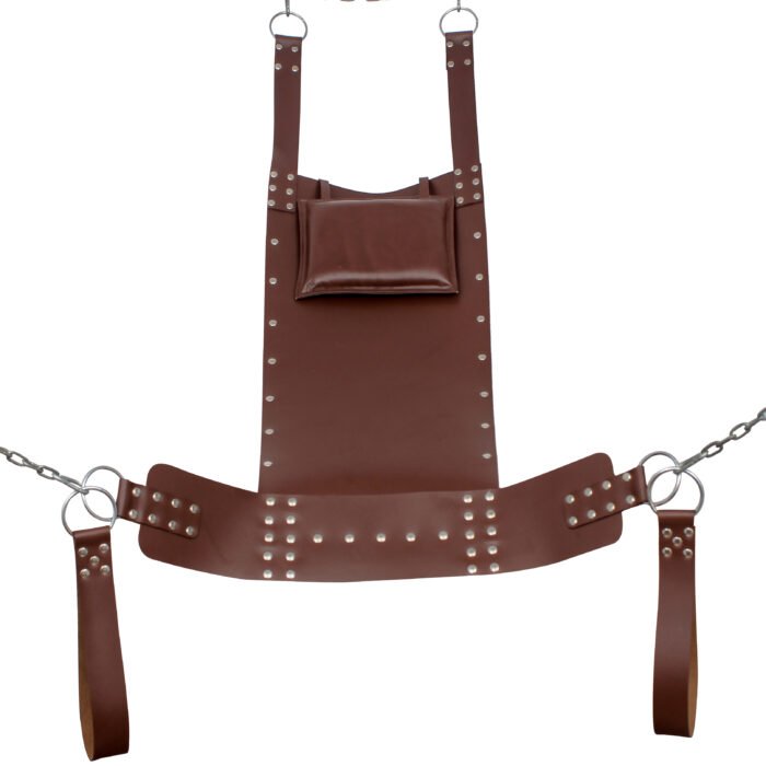 Genuine Leather Bondage Sex Sling with Stirrups