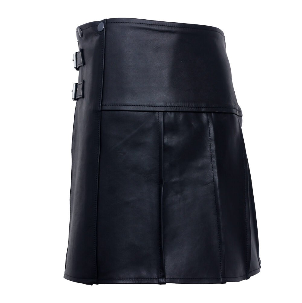 Seductive Pleated Leather Kilt